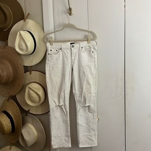 J. Crew Matchstick White Ankle Length Jeans